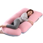 Coussin de Grossesse,Coussin d'allaitement,Oreiller de Grossesse,Coussin Allaitement Support de Mise à Niveau pour Le Dos, Les Hanches, Les Jambes et Le Ventre pour Les Femmes Enceintes (Rose+Bleu)