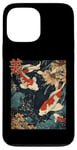 Coque pour iPhone 13 Pro Max Beauté Koi Fish Pond Japan Zen Garden Vintage Art Lovers