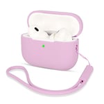 AOTUAO Coque Compatible avec Airpods Pro 2, Housse Étui Protection en Silicone AirPods Pro 2 Case Cover pour AirPods Pro 2ᵉ génération, Étui AirPods Pro 2 2022 avec Silicone Lanyard, Lavender Pink