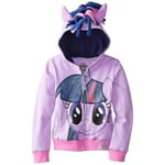 Barn Flickor Pojkar My Little Pony Regnbåge Hoodie Jacka Vingar Randig Sweatshirt Twilight Dash Huvtröja Purple 6-7 Years