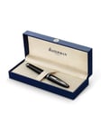 Waterman Carène Black Sea Fountain Pen | High-Gloss Black with Palladium Plated Trim | Fine Nib with Blue Ink Cartridge | Gift Box