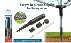 Ground Soil Spike For Garden Clothes Line Airer Rotary Washing Line Parasol Base