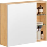 Armoire Murale avec Miroir,Placard Rangement,1 Porte, Étagères Réglables BZR173-N SoBuy