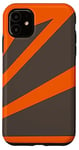 Coque pour iPhone 11 Perspective Marron Orange Bandes Optiques