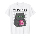 Kawaii Cat Strawberry Milk Cute Retro Japanese Aesthetic T-Shirt