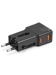 Mobile Origin Travel adapter 25W EU/US/UK/AU black