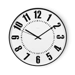 Hama Horloge Murale Black Digits (analagowoy, Chiffres Arabes, diamètre 35 cm, mécanisme Silencieux, 1x Batterie AA, Chiffres Noirs) Blanc/Noir