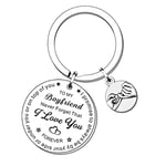 HULALA Romantic Valentines Gifts For Him Boyfriend Birthday Christmas Wedding Anniversary Keyring I Love You I Promise To Always Be By Your Side