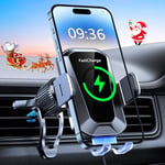 EOIWUY Support Telephone Voiture Induction, 15W Chargeur Induction Voiture Rapide sans Fil 【Serrage Automatique & Rotation 360°】 Compatible avec iPhone 16 Pro Max/15/14/13/12, Galaxy S24/S23/S22, etc