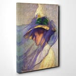 Big Box Art Edmund C. Tarbell The Blue Veil Canvas Wall Art Print Ready to Hang Picture, 30 x 20 Inch (76 x 50 cm), Multi-Coloured