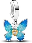 TCZNAF Accrocheur papillon Charme Pendentif en Argent 925 Bracelet Compatible Avec les Femmes Européennes Bracelets et Colliers Charms Femme