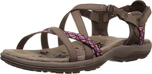 Skechers Women's Reggae Slim - Vacay-40955 Sling Back Sandals, Brown Chocolate Duraleather Webbing, 4 UK