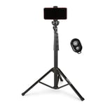 Amazon Basics Extendable Tripod up to 162 cm / 63.7 inches for iPhone Smartphones, Selfie Stick Mode and Phone Tripod Mode, Black