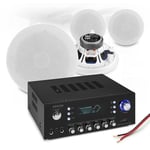 4x 5.25" Ceiling Speaker System with Bluetooth FM Amplifier Home HiFi Music Set