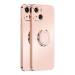 Case For iPhone 13 in Pink Luxury Plating Magnetic Car Ring