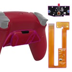 eXtremeRate Volcanic Red Rubberized Grip Programable RISE4 Remap Kit for PS5 Controller BDM-030 040 050, Upgrade Board & Redesigned Back Shell & 4 Back Buttons for PS5 - Without Controller