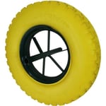 Roue increvable pour brouette 4.8 - 4.00-8 - LINXOR - Jaune - Ø 40 cm - Axe 20 mm