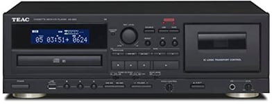 Teac AD-850-SE Lecteur CD et Lecteur Cassette avec Enregistrement et Lecture USB (entrée Microphone, Effet écho, karaoké, Conversion numérique-analogique) Noir