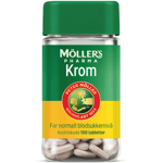 Møllers Pharma Krom tabletter - 100 stk Møllers Pharma Kosttilskudd Krom Kosttilskudd Mineraler