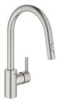 Mitigeur de cuisine avec douchette Feel Supersteel Grohe inox brossé Grohe