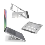 Kensington Easy Riser Laptop Stand, Aluminium Laptop Riser & Portable Laptop Stand, Adjustable & Lightweight, Anti Slip & Folding Design, for Screens up to 16", Silver (K50417WW)