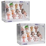 Vitrine pour Collection en Acrylique, Vitrine Transparente, Présentoir Figurine de Protection Anti - poussière, Boîte de Rangement pour Figurines, Objets de Collection (2 Paquets, Transparent)