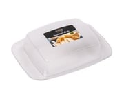 Royle Home Clear Plastic Butter Cheese Dish Tray Storage With Lid 17cm x 12cm