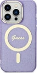 Fodral Guess Glitter Gold Magsafe-Säkring För Iphone 11 / Xr - Lila