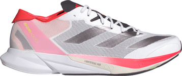 Adidas Men's Adizero Adios 8 Shoes Cloud White/Aurora Met./Solar Red, 41 1/3