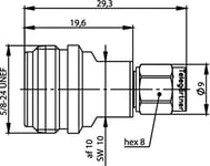 Telegärtner Telegaertner J01027T0016 Adaptateur coaxial N femelle SMA mâle 1 pièce