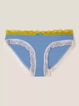 White Stuff Lace Detailing Knickers, Blue/Multi