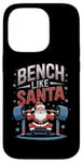 Coque pour iPhone 14 Pro Salle de sport Bench Like Santa Christmas