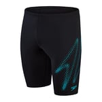 Speedo Hyper Boom Placement II Jammers de natation Homme, Noir/Bleu, 3XS