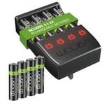 Venom Pro Charge Plug In Wall Battery Charger plus 4 x AA Rechargeable Batteries