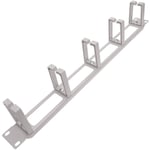 Guide câbles pour serveur rack 19' 1U Panneau de gestion de câbles avec 5 anneaux blanc - Rackmatic