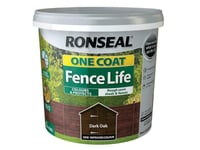 Ronseal One Coat Fence Life Dark Oak 5 Litre RSLOCFLDO5L