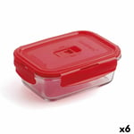 Boîte à lunch hermétique Luminarc Pure Box 19 x 13 cm Rouge 1,22 L verre [6 U