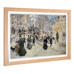 Big Box Art Framed Print of Jean-Francois Raffaelli The Boulevard Design | Wall Art Picture | Home Decor for Kitchen, Living Room, Bedroom, Hallway, Oak, A2 / 24.5x18 Inch / 62x45cm