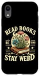 Coque pour iPhone XR Lire des livres vintage Be Kind Stay Weird Floral Crystals Moon