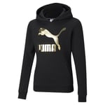 PUMA Fille Sweat À Capuche Classique avec Logo G Sudation, Puma Feuille Noire, 104 EU