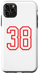 Coque pour iPhone 11 Pro Max Numéro #38 Blanc Rouge Sport Numéro 38