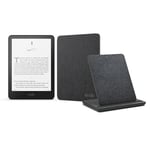 Kindle Paperwhite Signature Edition (2024 Release) 32 GB without ads, an Amazon Fabric Cover and a Made for Amazon Wireless Charging Dock