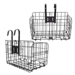 (Folding Rear Bike Basket Wire Mesh Fold Up Detchable Front Rear Hanging Bik