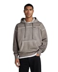 G-STAR RAW Men's Garment Dyed Loose Hoodie, Grey (elephant skin gd D24219-D249-G107), S