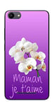 Coque TPU gel souple Wiko Jerry design Maman je t'aime orchidees