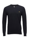 Lyle & Scott Cotton Merino V Neck Jumper Marinblå