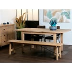 Pier Import - Banc de table bois recyclé clair 186 cm salerne