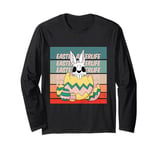 Bunny Easter afterlife skeleton egg cracked spooky haunting Long Sleeve T-Shirt