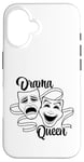 Coque pour iPhone 16 Masques de théâtre comédie et tragédie Drama Queen Black Line