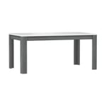 Meubletmoi - Table extensible 160 à 206 cm blanc laqué décor bois gris - alexiane